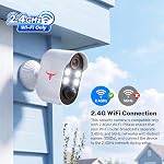 1080p Security Camera Wireless, Cloud Storage (Sold Separately), Live View, 2-Way Audio, Night Vision, Spotlights, 2.4G WiFi Only, Instant Alerts, Rechargeable Battery, Outdoor Indoor Surveillance