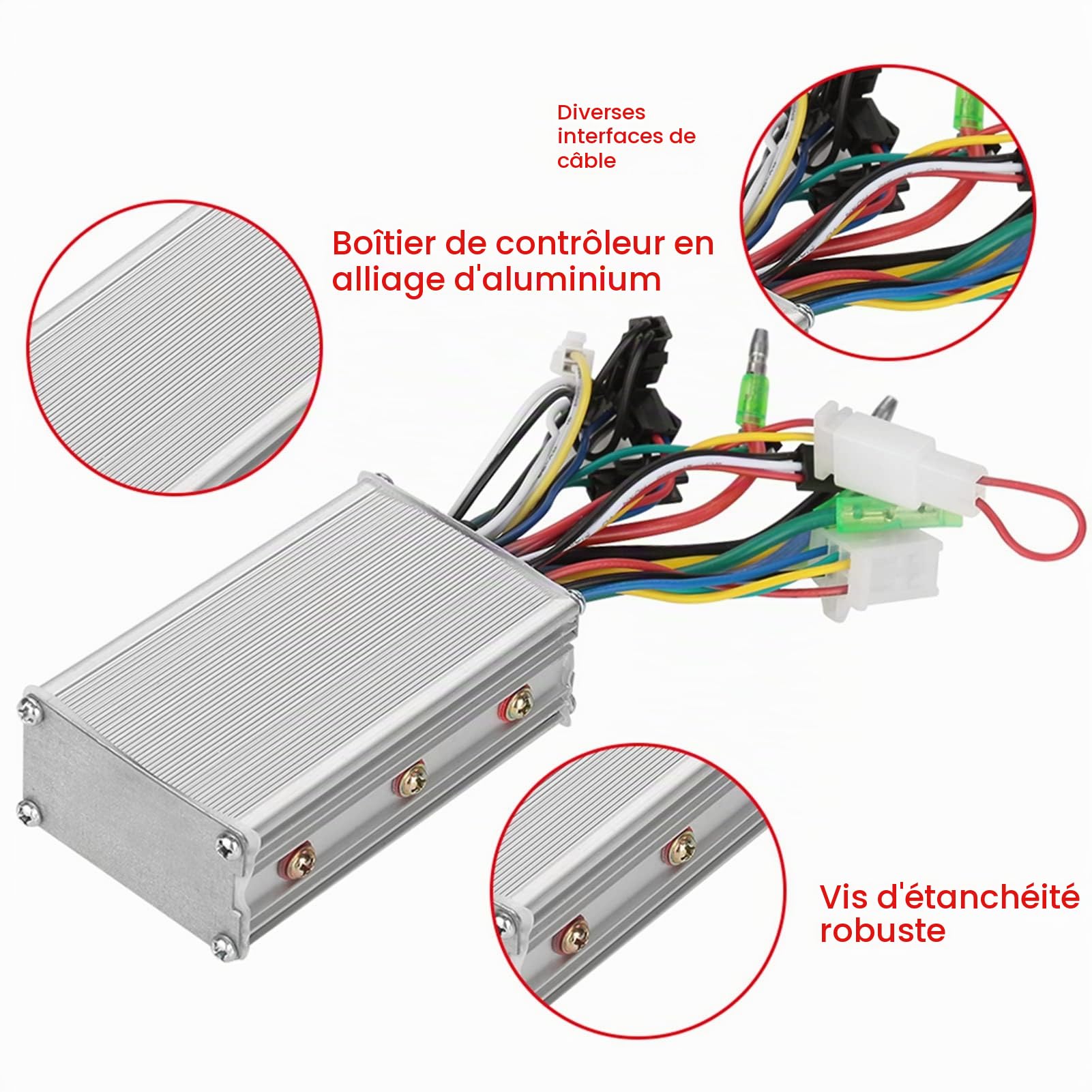 Contrôleur électronique de vélo sans balais 36 V/48 V 350W Régulateur de vitesse électrique sans balais pour scooter électrique de vélo