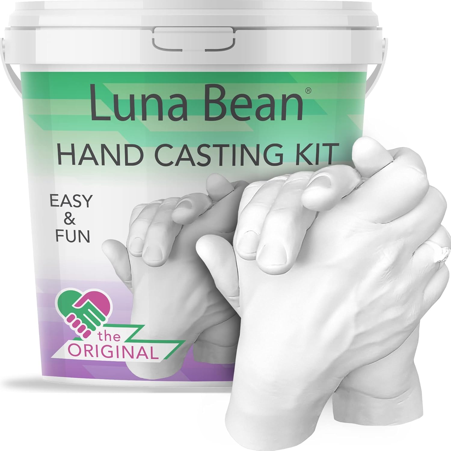 Luna Bean Keepsake Hands Casting Kit DIY Plaster Statue