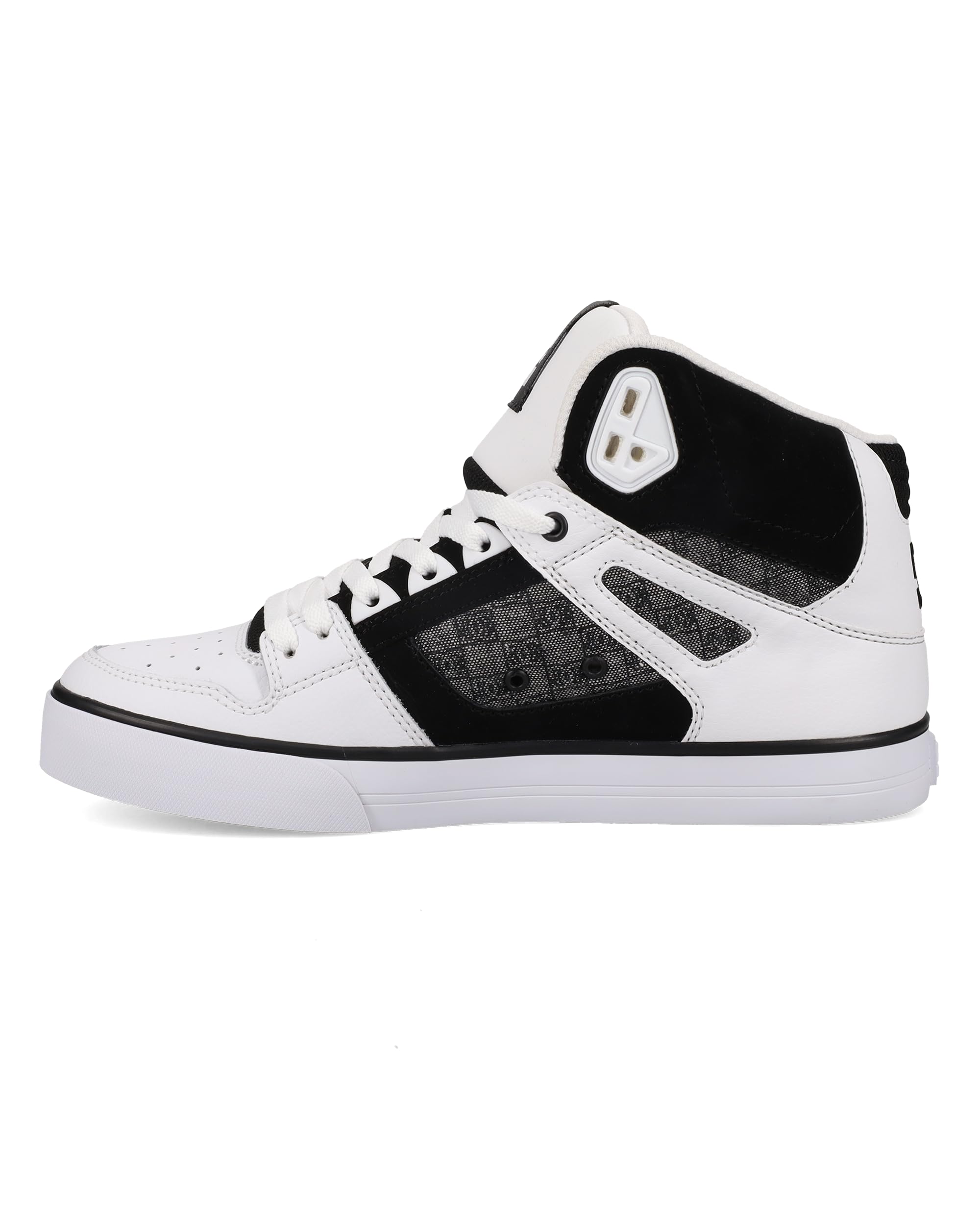 DC Men's Pure High Top WC Skate Shoe, Black/White/Carbon, 11