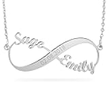 UMAGICBOX Sterling Silver Infinity Name Necklace Personalized 18K Gold Plated Nameplate Custom Pendant Jewelry Gift for Women