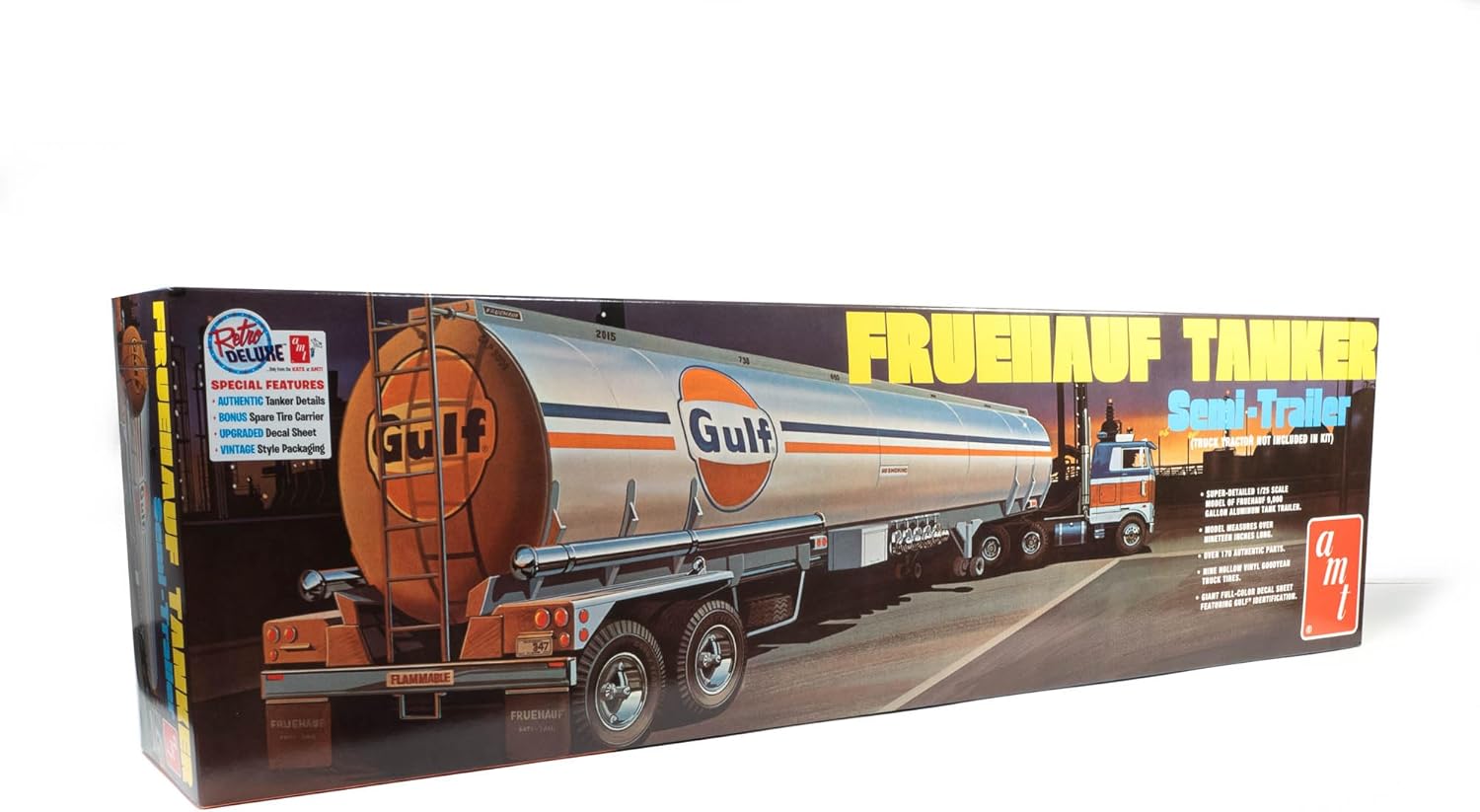AMT Fruehauf Plated Tanker Trailer (Sunoco) 1:25 Scale Model Kit