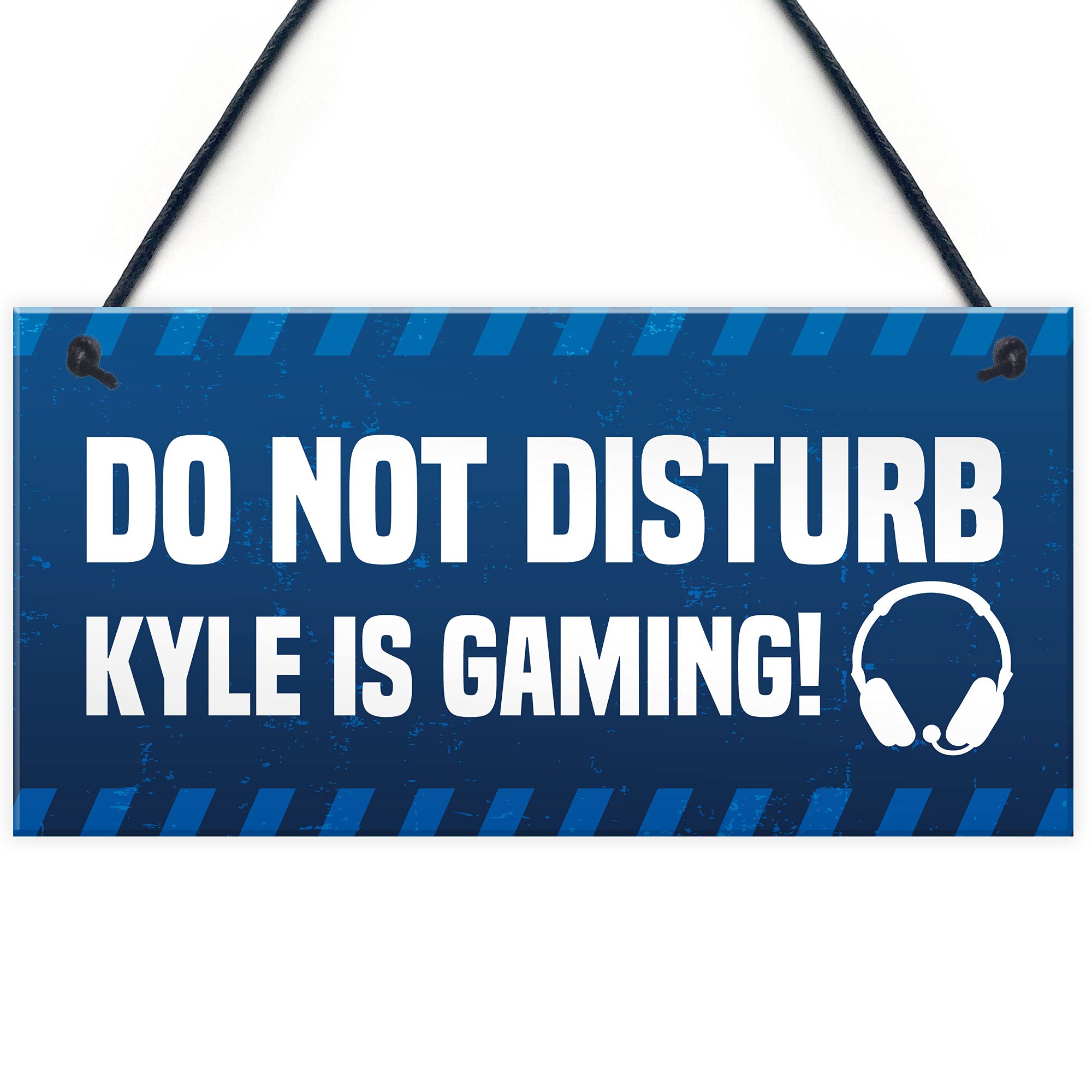 Personalised Gaming Sign Funny Hanging Door Sign For Boys Bedroom Games Room