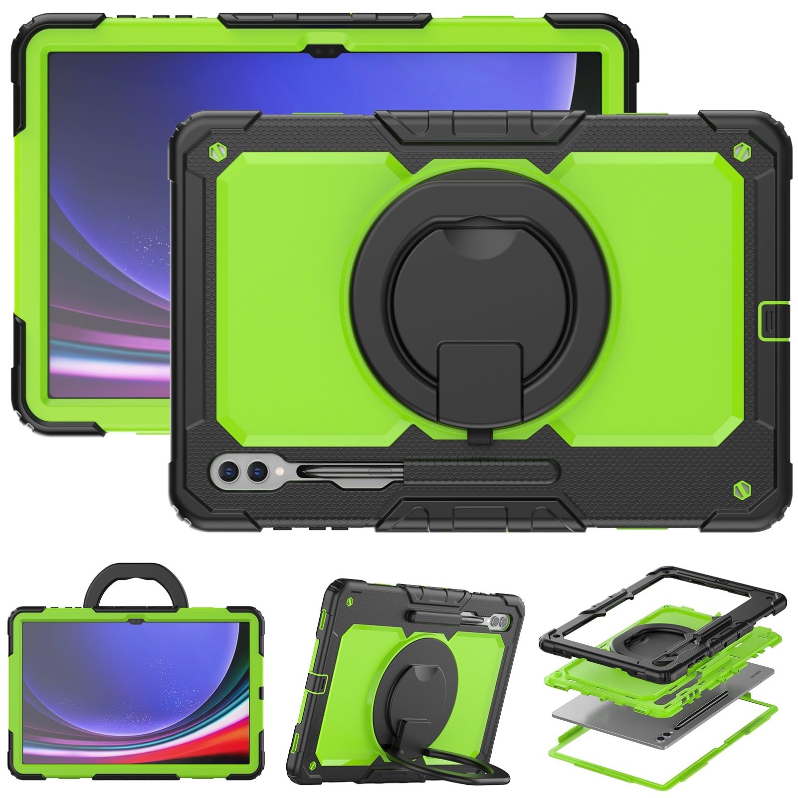 Coque Galaxy Tab S10 Ultra 14,6" antichoc 3 couches vert - 8