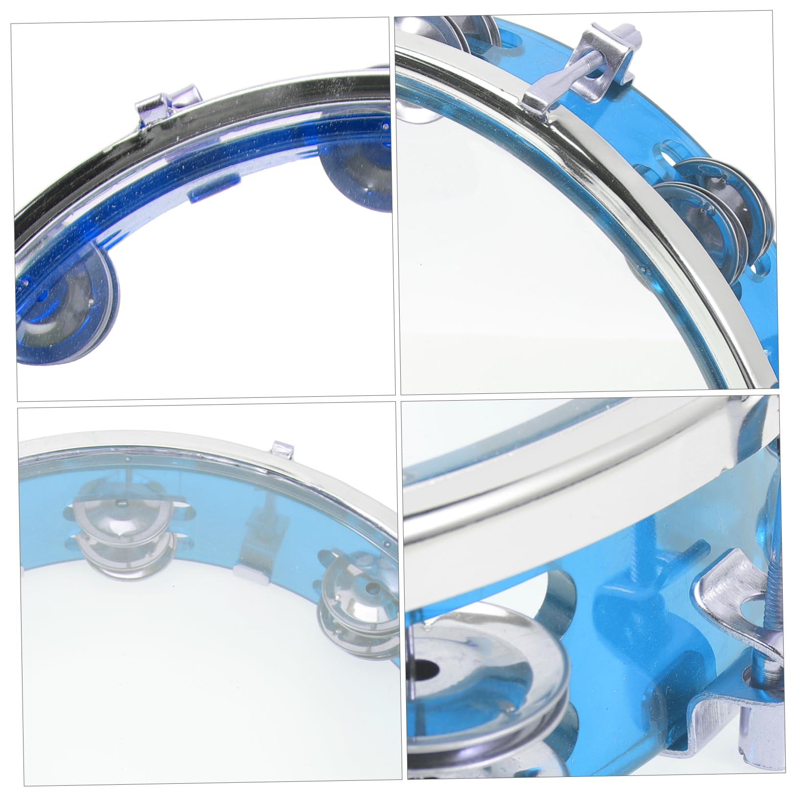 Tambourine per Mano Strumento Musicale Percussione Leggero Sonoro Resistente per Feste e Attività Allaperto Blu