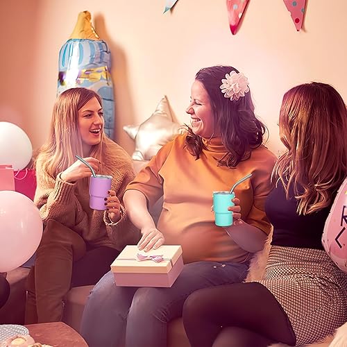 Miniatura 7 de Juego de 10 vasos de chupito con pajita, vasos de chupito de sublimación de 2 onzas, de acero inoxidable, doble pared, aislamiento al vacío, vasos