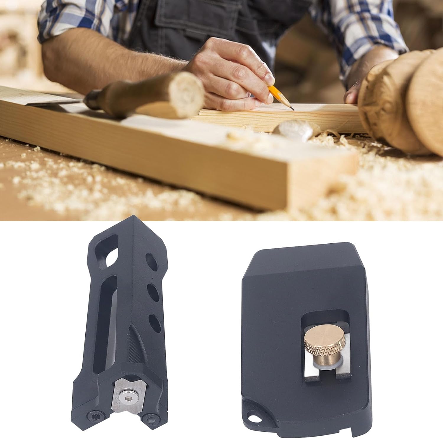 Chamfer Plane Aluminum Alloy Trimmer, 2 Pieces, Black - Durable Craftsmanship, Versatile Woodworking Tool for PVC and ABS