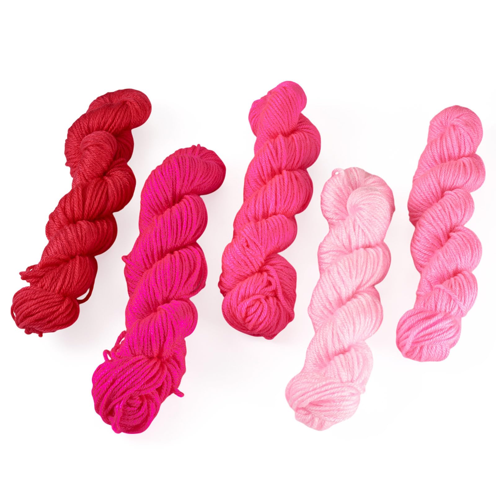 Fils en fibre acrylique pour crochet artisanat tricot rose 5pcs