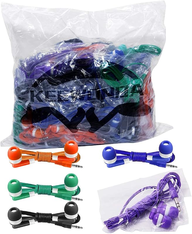 Keewonda Bulk Earbuds 50 Pack for Classroom Wholesale Earbuds Headphones Wired Stereo Earphones Multi Color for Kids Toddlers Teen at School Library Room Homeschool Online Teaching image 6