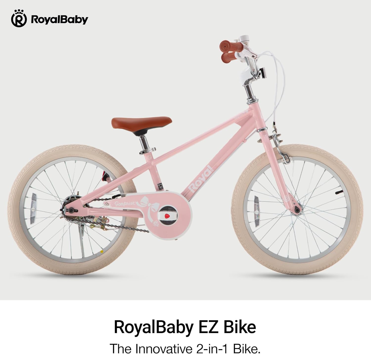 RoyalBaby EZ Kids Bike,12 14 16 18 Inch Convertible Balance to Pedal Bike for Boys & Girls,Beginner Bicycle for Ages 2-9 Years