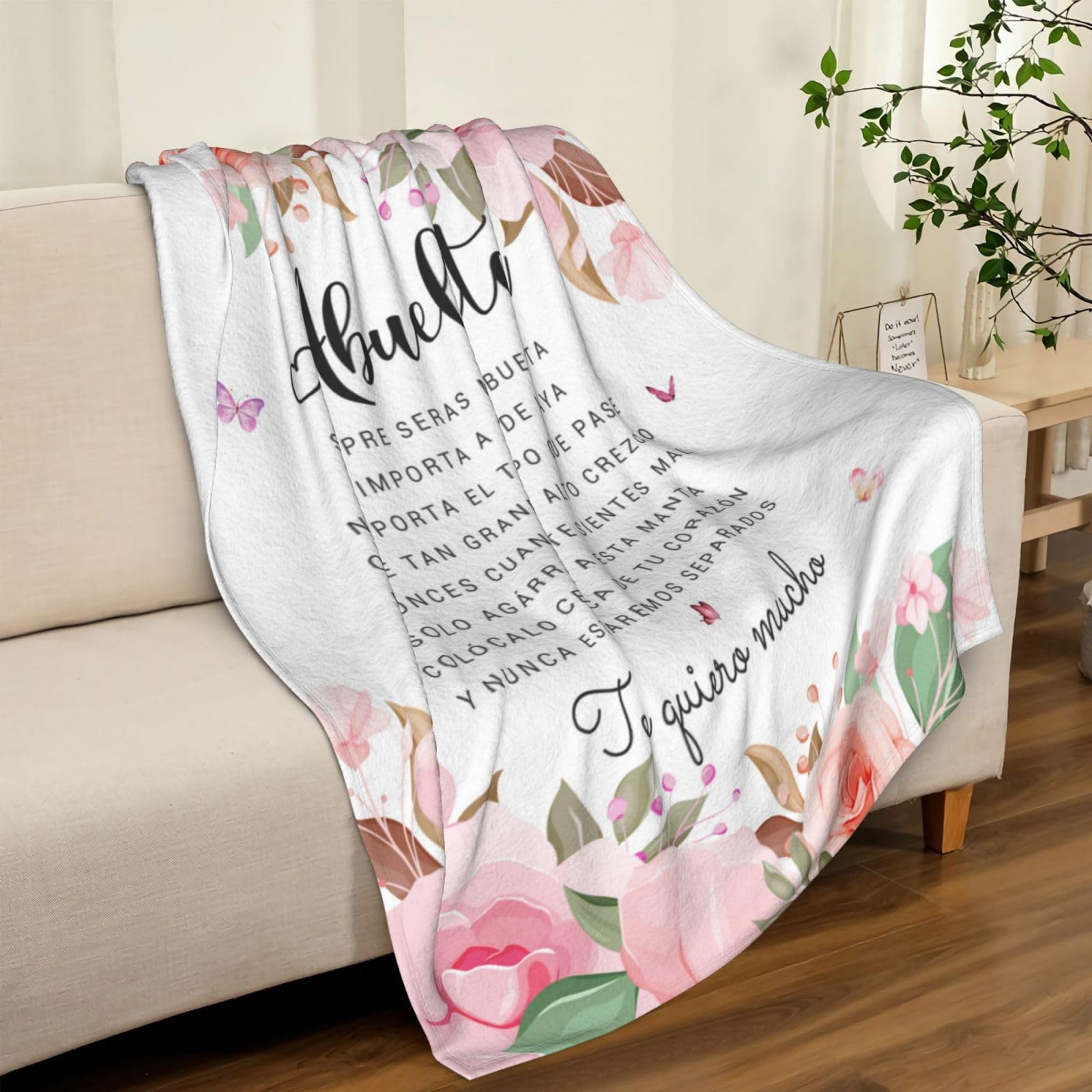 Mothers Day Abuela Gifts in Spanish, Abuelita Gifts, Dia de las Madres Regalos para Abuela, Gifts for Abuela, Abuelita Gifts from Grandchildren, Gifts for Grandma Spanish Throw Blanket 60" x 50"