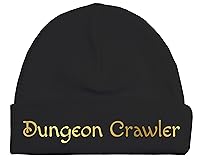 Vista 1 de Gaming Baby Hat - Dungeon Crawler (Black Fabric - Gold Design)