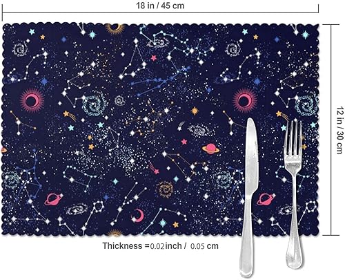 Miniatura 3 de Juego de 6 manteles individuales rectangulares lavables para mesa de comedor, manteles individuales tejidos antideslizantes resistentes al calor,