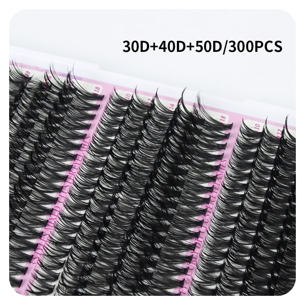 ANNAFRIS Ciglia Finte Ciuffetti Kit 30D+40D+50D Ciglia Finte Naturali D Curl 10-18mm DIY Extension Ciglia Fai da te Cluster Lashes(30D+40D+50D)