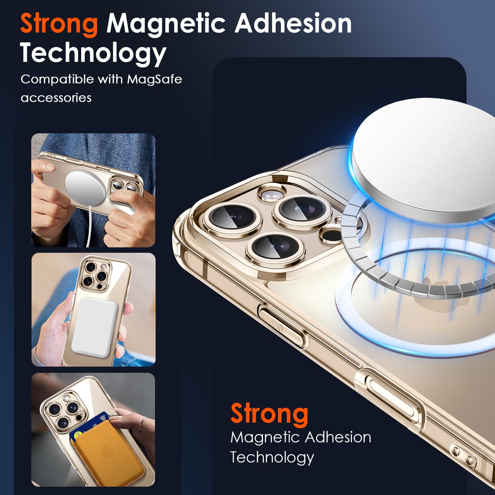 iVoler Cover Magnetica per iPhone 16 Pro Max, [Compatibile con MagSafe] [Protezione Antiurto di Grado Militare] Custodia Traslucida Opaca Posteriore Sottile Silicone Protettiva Case - Trasparente