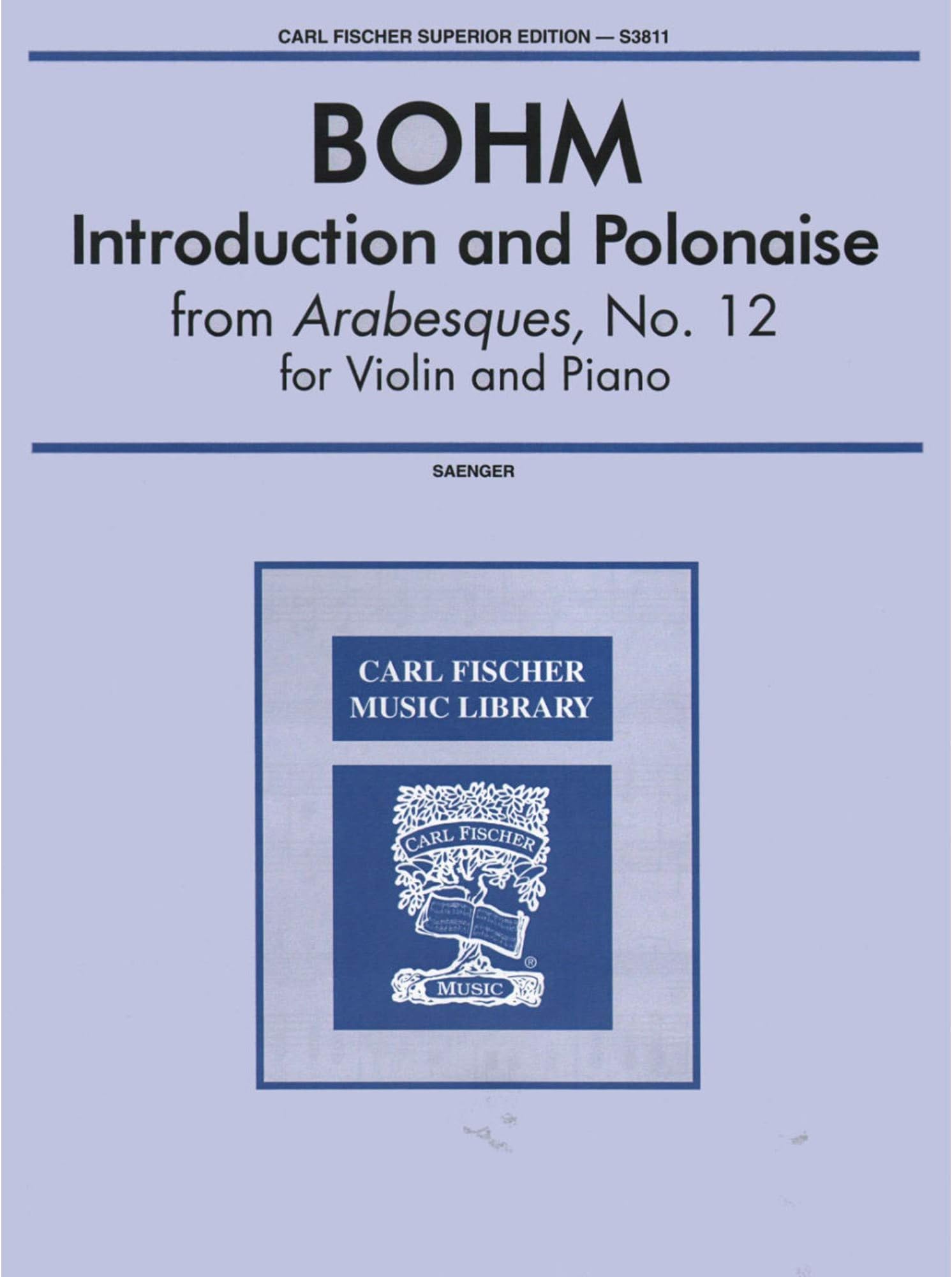 Introduction and Polonaise, for violin; Carl Bohm (Carl Fischer) Sheet music