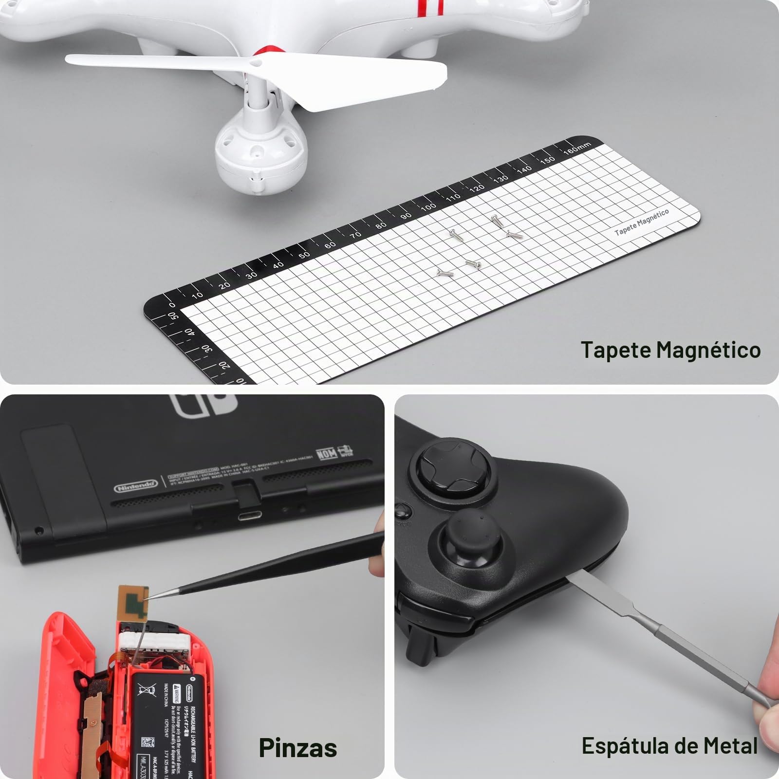 STREBITO - Juego de mini destornilladores eléctricos, 70 en 1, pequeño destornillador eléctrico inalámbrico, 64 puntas de preición S2, 5 ajustes de par, 4 luces LED, mini destornillador eléctrico kit
