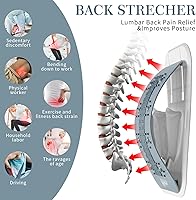 Vista 6 de Camilla de espalda para aliviar el dolor de espalda baja, tablero de apoyo lumbar regulado inflable, galleta ergonómica de espalda con puntos