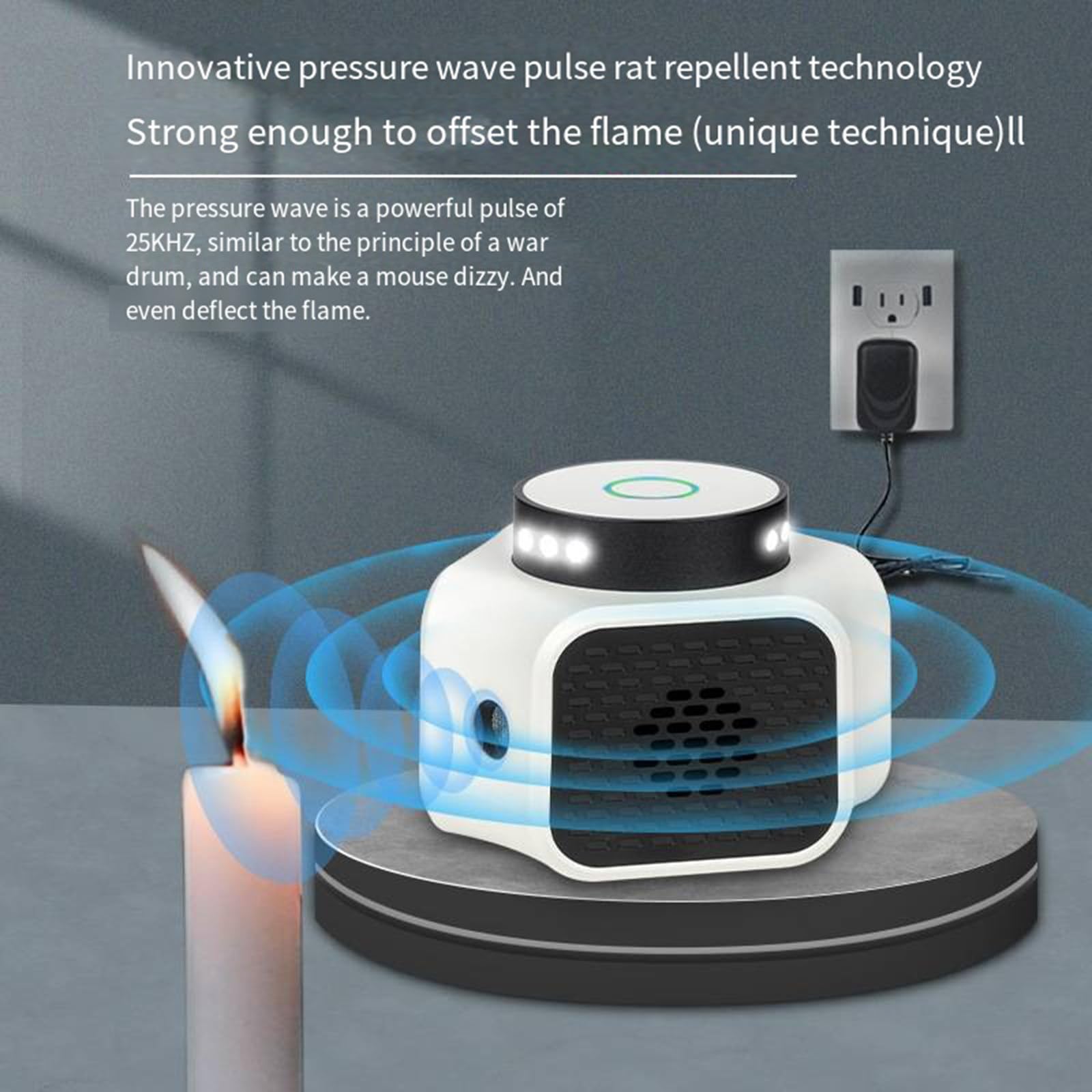 Ultradźwiękowy odstraszacz szczurów - domowy odstraszacz szczurów, elektroniczny odstraszacz, tłumik szkodników, 100-125 dB