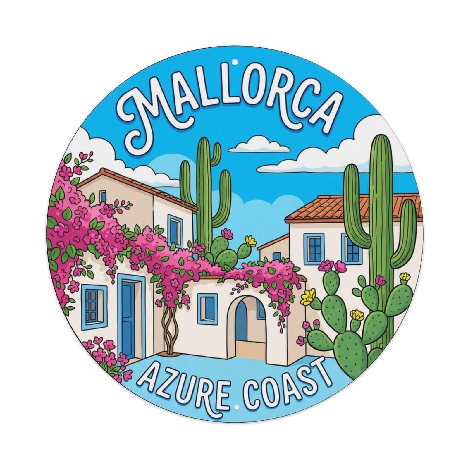 Vintage Travel Mallorca Spain Location Metal Tin Sign