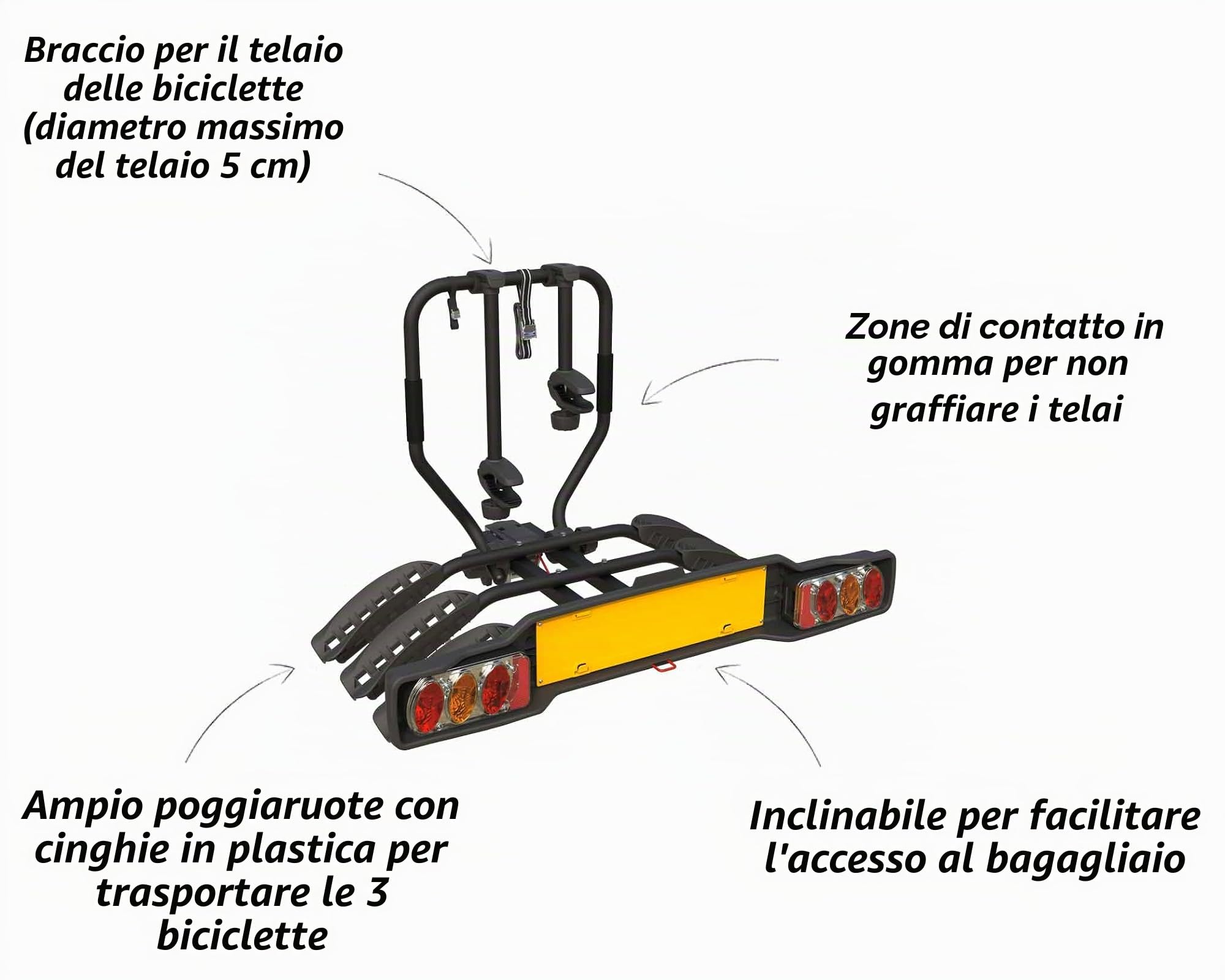 Peruzzo Siena 3 Bici 668/3N - Portabici da Gancio Traino Universale per Un Trasporto Sicuro e Pratico delle tue Biciclette
