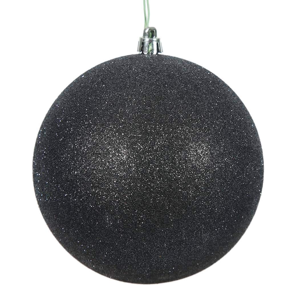 Vickerman N590817DG Weihnachtsbaumschmuck Weihnachtskugeln mit Glitzer, 1126952,3 cm, Schwarz, 12 Stück