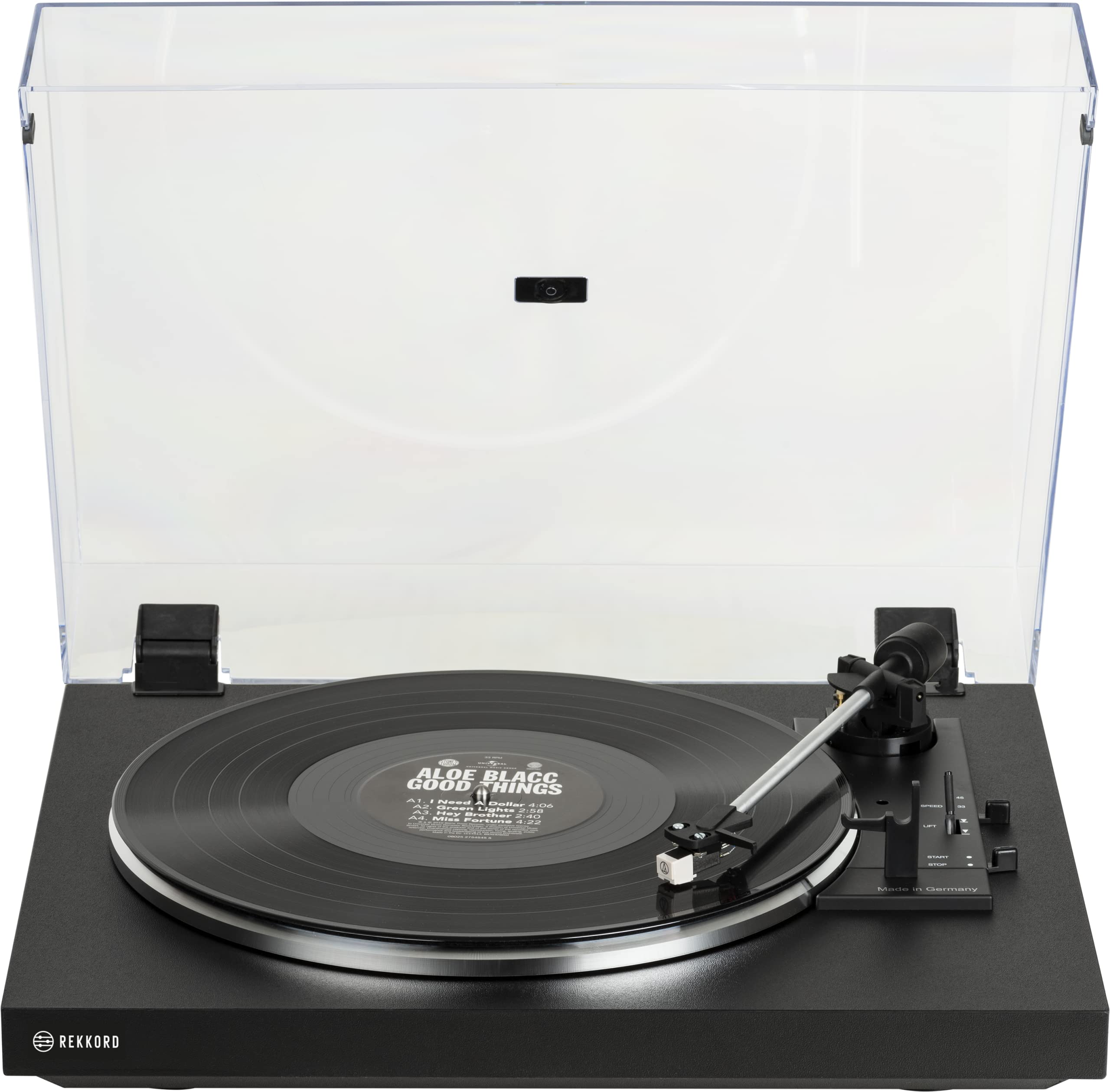 Audio F100P, w pełni automatyczny gramofon klasy podstawowej z AT3600L, w zestawie wstępny poziom Phono, czarny