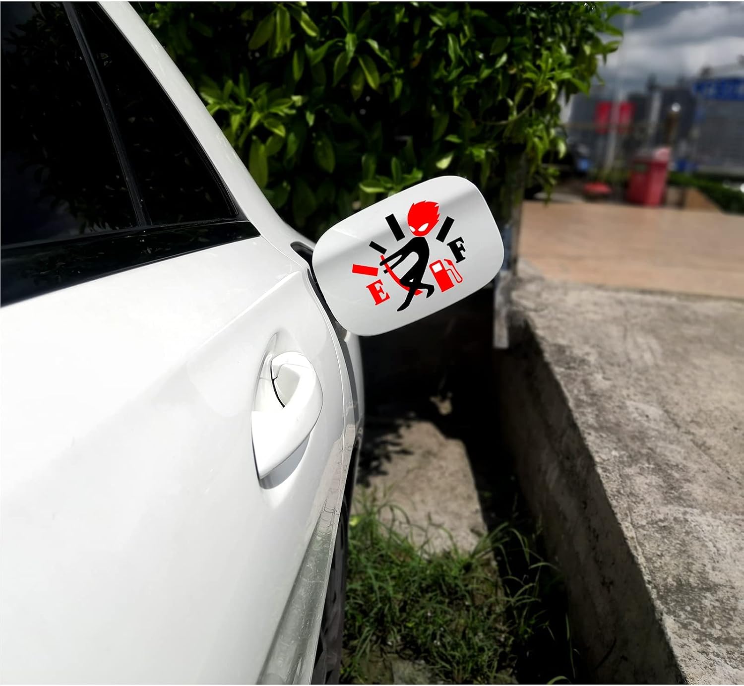 Funny Car Stickers, High Gas Consumption Decal, Angry Boy Adjusting Fuel Gauge, Fuel Gage Empty Stickers for Cars, Van, Trucks, Car Decals for Women Men