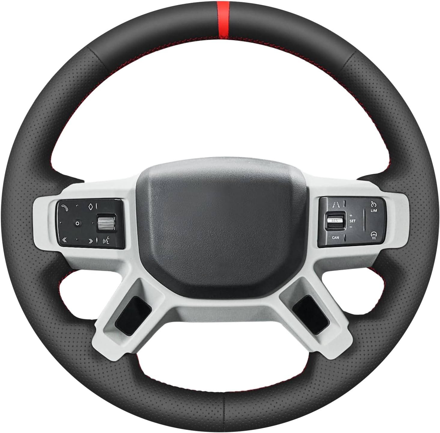 MEWANT Hand Stitch Car Steering Wheel Protector Wrap Cover for Land Rover Defender (L663) 2020-2024 / Discovery (Discovery 5) III(L462) 2021-2024 Steering Wheel Accessories