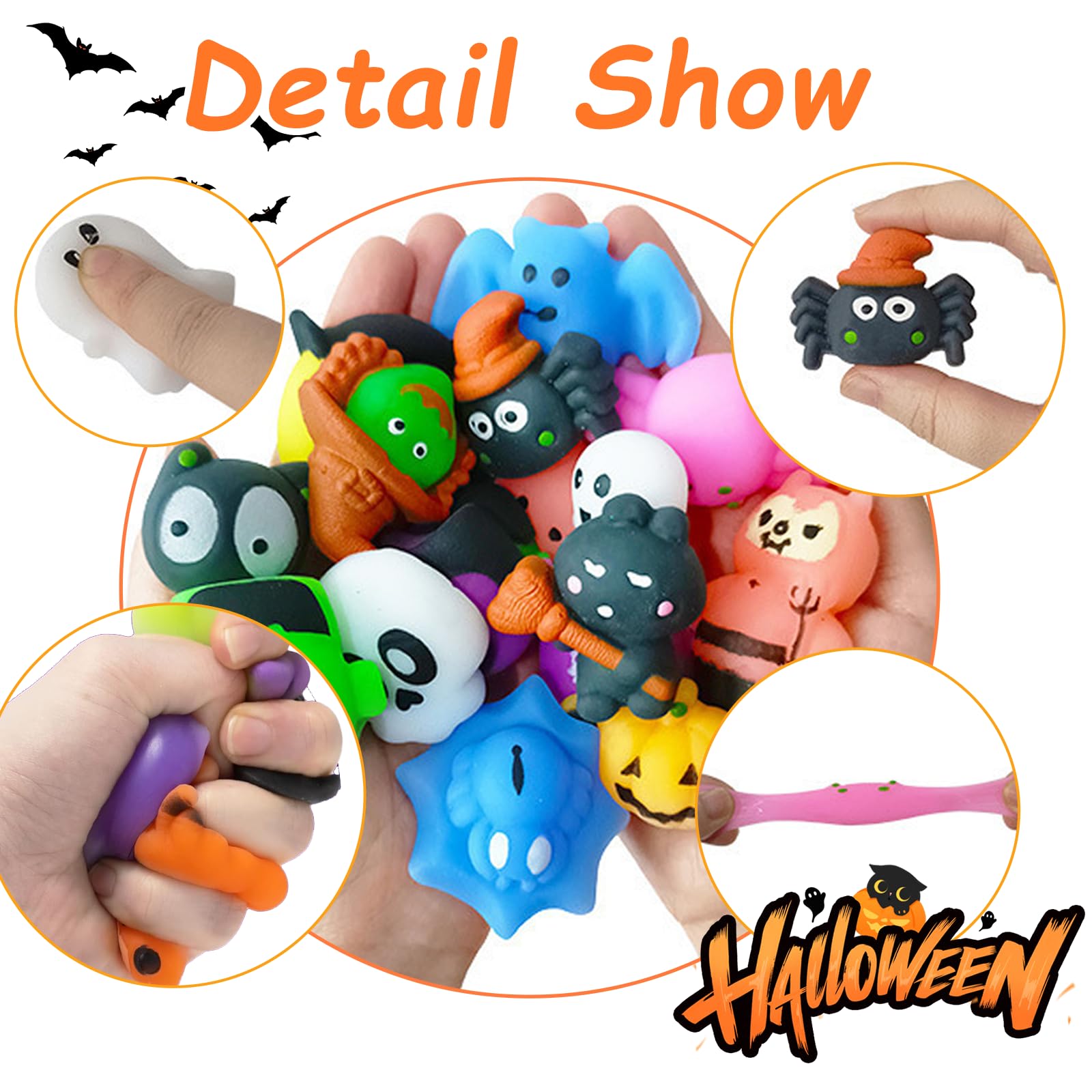 AYNKH 30Pcs Halloween Mochi Squishy Toys, Squishies Anti-Stress pour Enfants, Filles, Garçons, Halloween Party Favors, Halloween Treat Bags Gifts AYNKH 30Pcs Halloween Mochi Squishy Toys, Squishies Anti-Stress pour Enfants, Filles, Garçons, Halloween Party Favors, Halloween Treat Bags Gifts