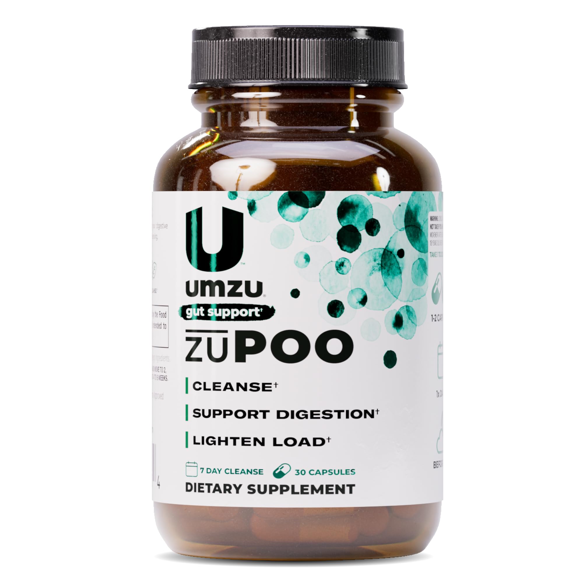 UMZU zuPOO Gut Cleanse Detox, 30 Capsules – 15-Day Natural Colon Cleanse with Cascara Sagrada & Magnesium Citrate – Vegan, Non-GMO, Gluten-Free Detox Cleanse Supplement for for Healthy Bowel Support