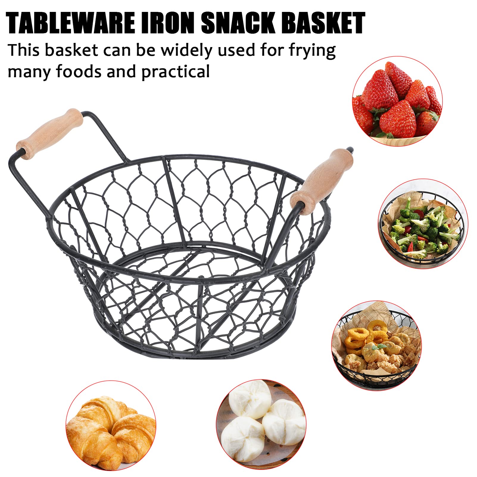 Cabilock 1pc Retro Deep Fry Basket for Snacks Mini French Fries Container for Home Restaurant Use Stylish Food Serving Tool for Parties and Cafes