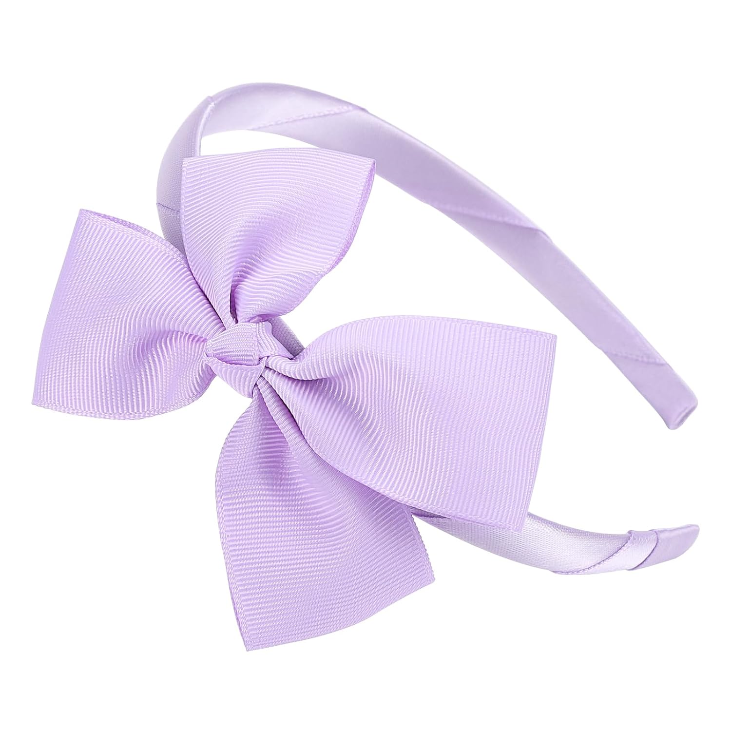 Bow Headband for Women and Girls, Large Fashion Hair Band Cute Black Bow Headband Hair Accessories (Light Orchid, Free Size)