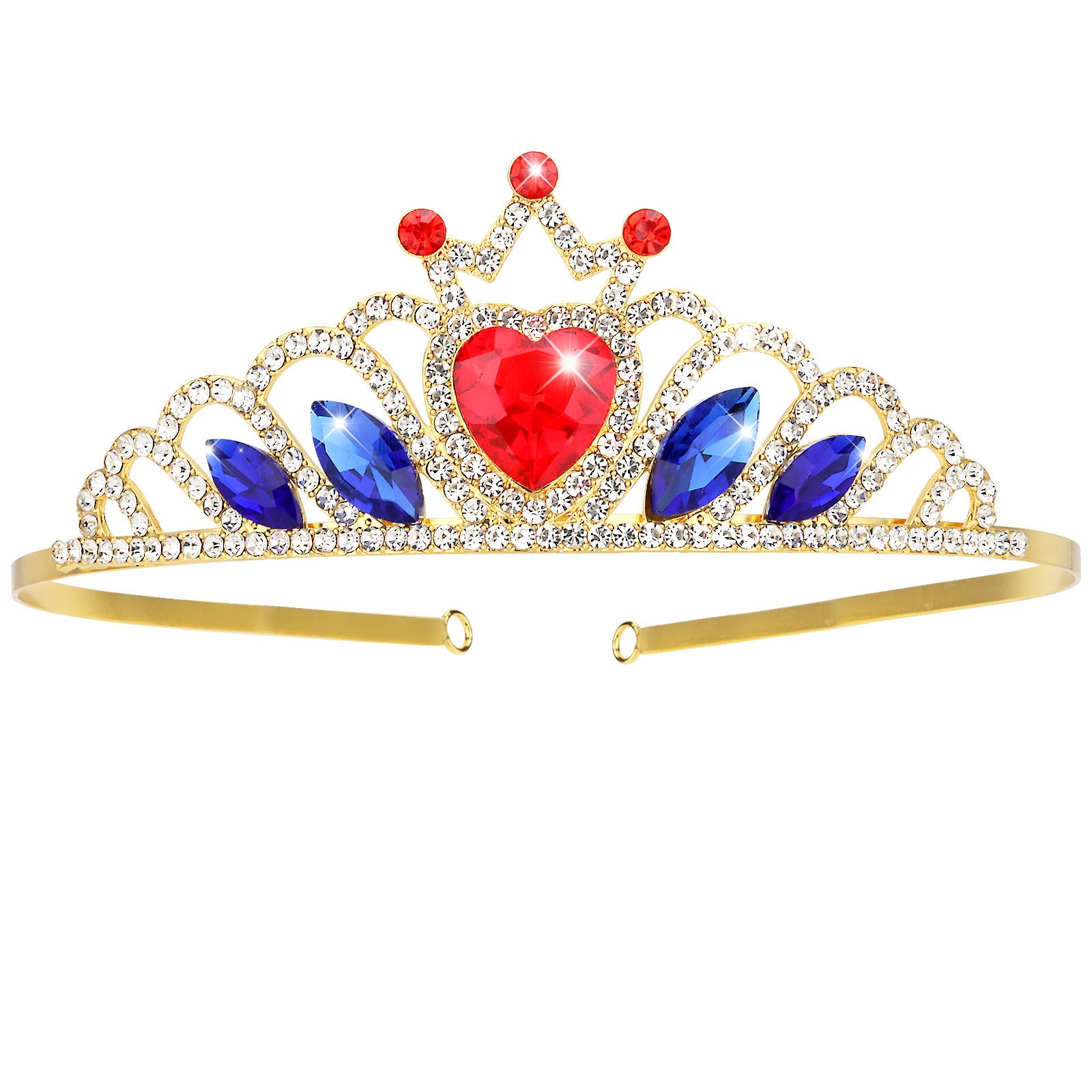 CAVETEE Birthday Crown and Tiara for Women, Red and Blue Birthday Princess Crown Birthday Headband Happy Birthday Decorations for Birthday Party Halloween…, Red&Blue