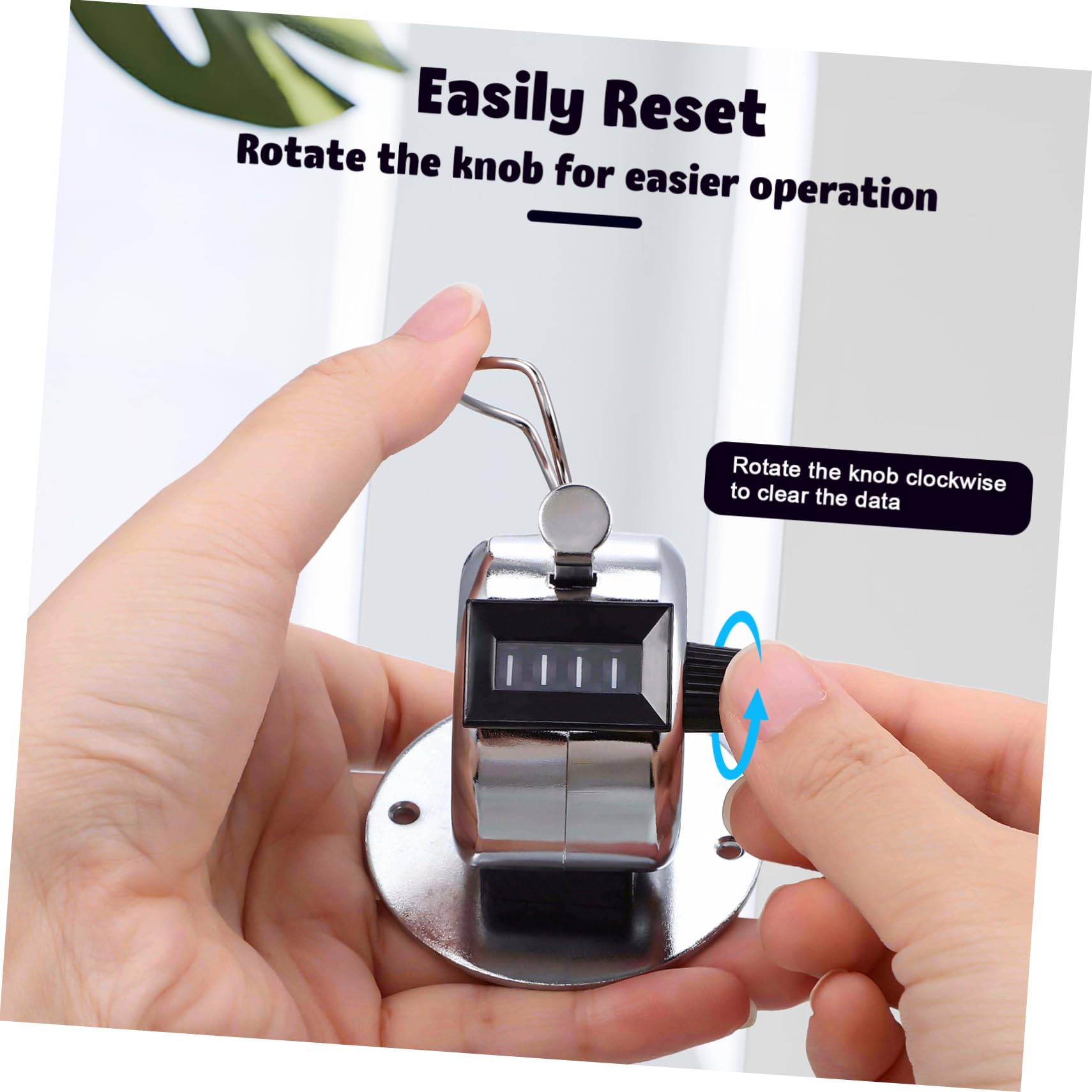 Cabilock Manual Step Counter Metal Finger Counter for Walking Knitting Attendance Tracking