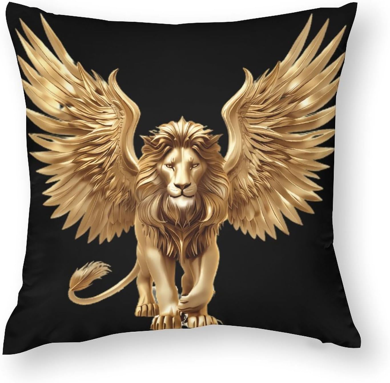Lion with Wings Printed Throw Pillow Case 4 Pcs Soft Pillowcases Pillows Covers Sofa Bed Decor 12/14/16/17/18/20/22/24/32 Inches