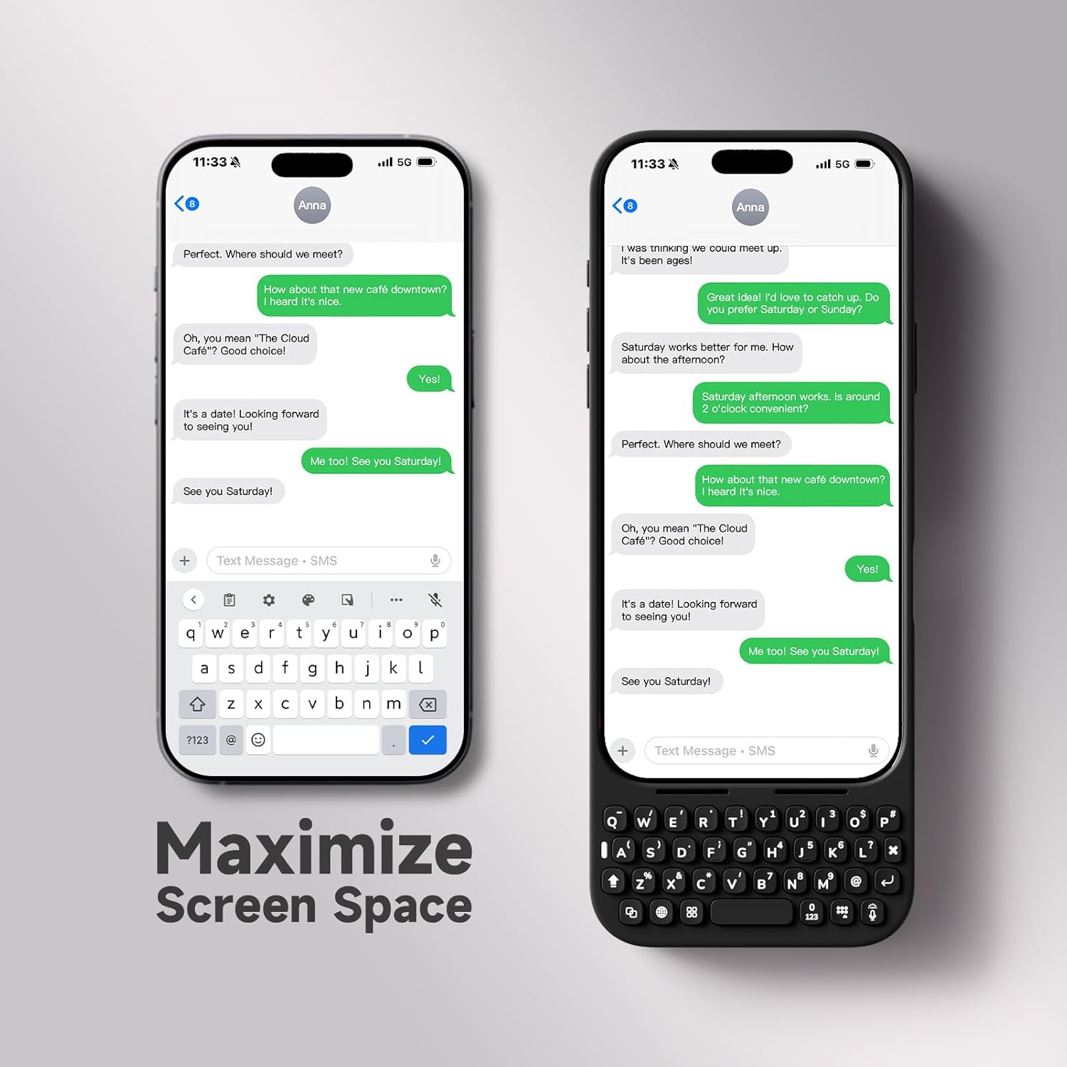 Akko MetaKey Keyboard for iPhone 16 Pro Max Maximize Screen Space Keyboard Case for Accurate Typing, Space Black - Image 4