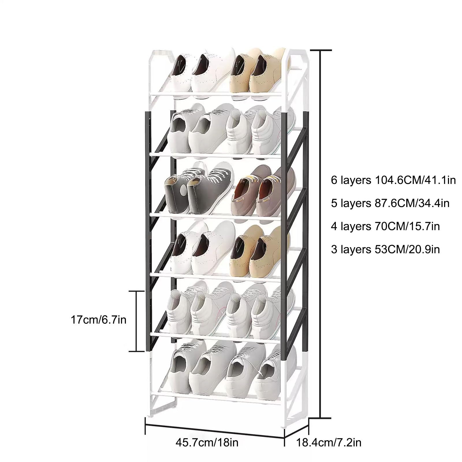 JHDXL Scarpiera Verticale, Organizzatore Per Scarpe, Scarpiera Quadrata, Organizzazione Verticale For Armadio For Borse E Scarpe, Scaffale For Scarpe, Organizer(Black,87.6CM/34.4in)