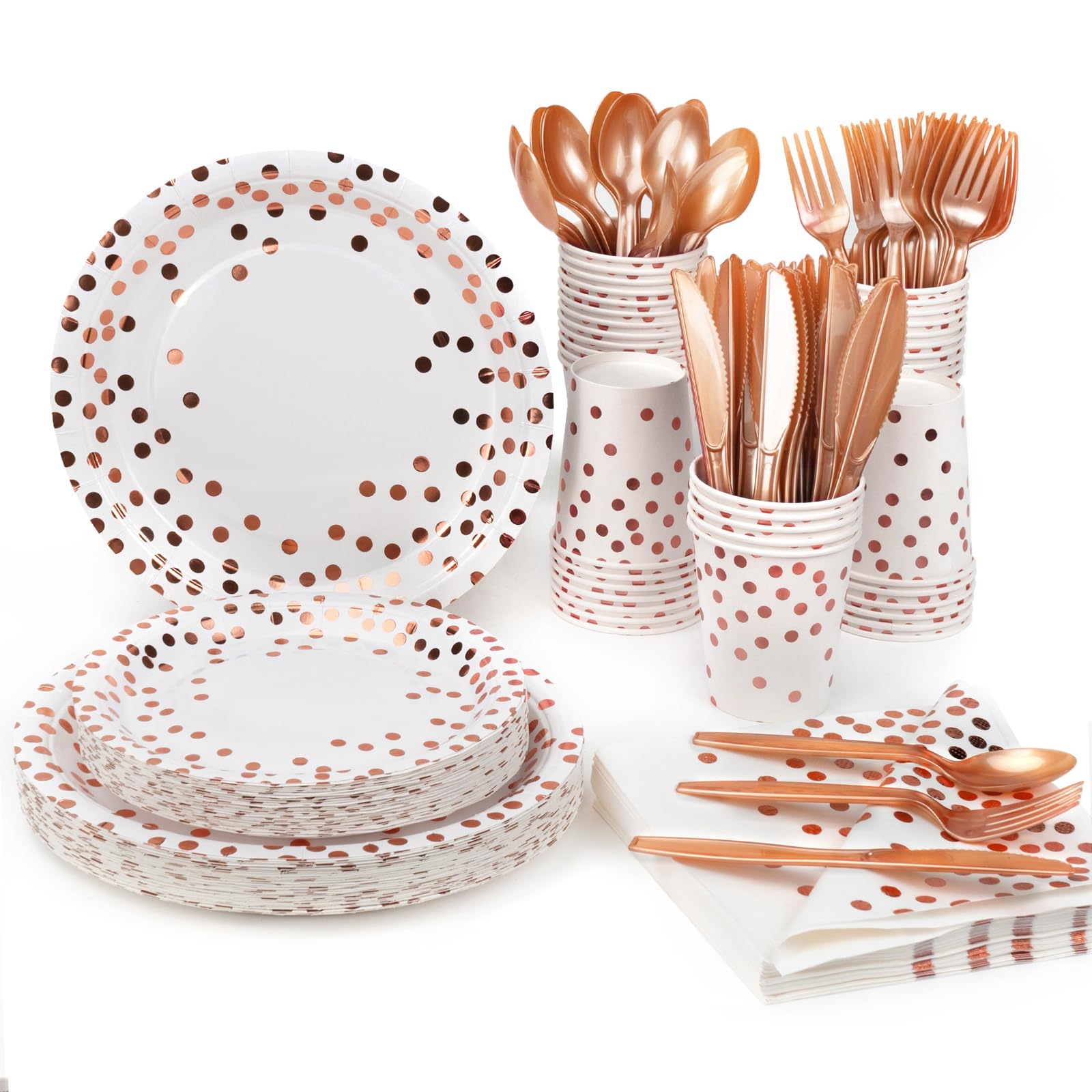 Lzerking Party Plates - 210 White & Gold Dot -10 Lzerking Party Plates - 210 White & Gold Dot -10