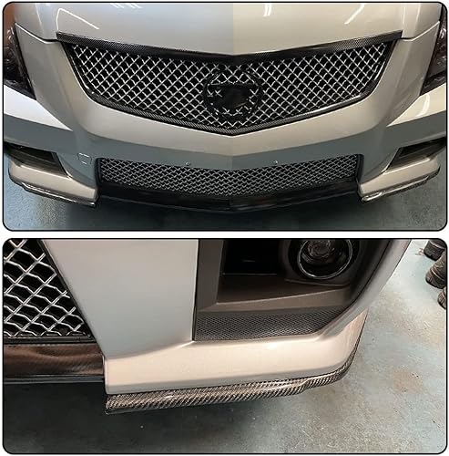 Miniatura 3 de MCARCAR KIT Divisores de parachoques delantero de fibra de carbono para Cadillac CTS-V Coupé Sedan 2009-2015 Alerón superior de barbilla Vents