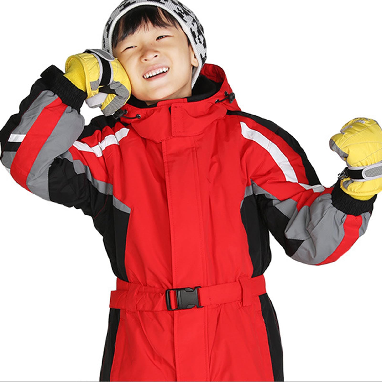 Traje de esquí infantil para niña con capucha, resistente al viento e impermeable, mono de esquí para niños, traje de nieve cálido para invierno