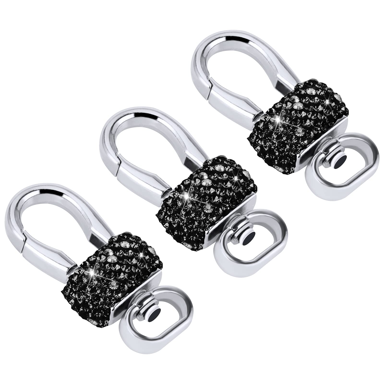 eing Crystal Car Keychain for Women, Keychain Accessories With Bling Rhinestones,3 - Pack Fashionable Car Key Chain for Car Keys,Black