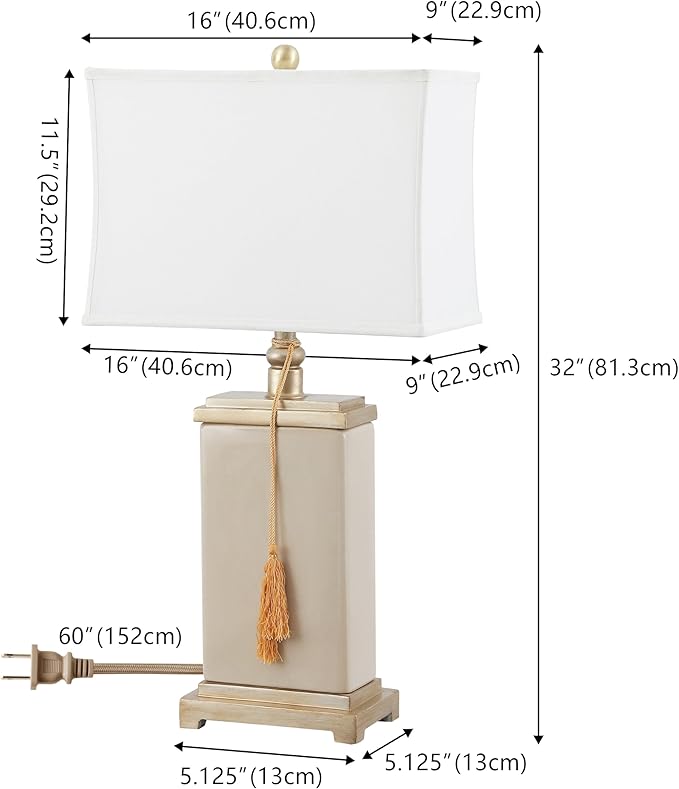 Lámpara de Mesa SAFAVIEH Amiliana 30 pulgadas Crema miniatura 3