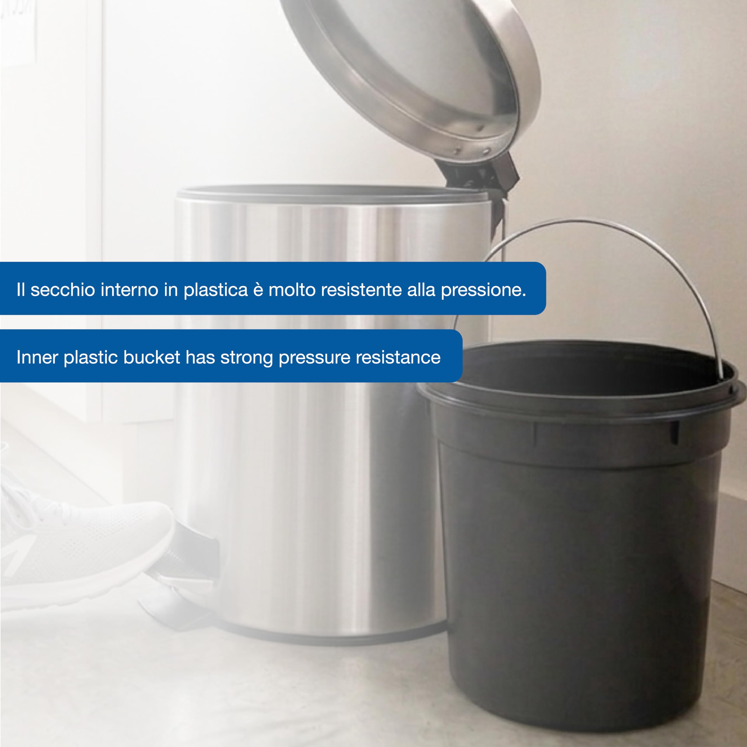 GIMA Cestino rifiuti inox aisi 410 8 litri con pedale