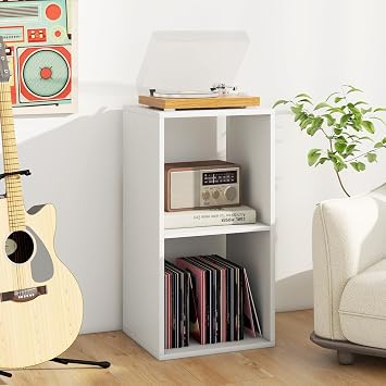 Tangkula 2-Cube Bookcase, 3-Tier Bookshelf with Open Compartments, Freestanding Cube Storage Organizer with Anti-Toppling Kits, Modern Display Shelf for Living Room, Study (1, White, 2-Cube)