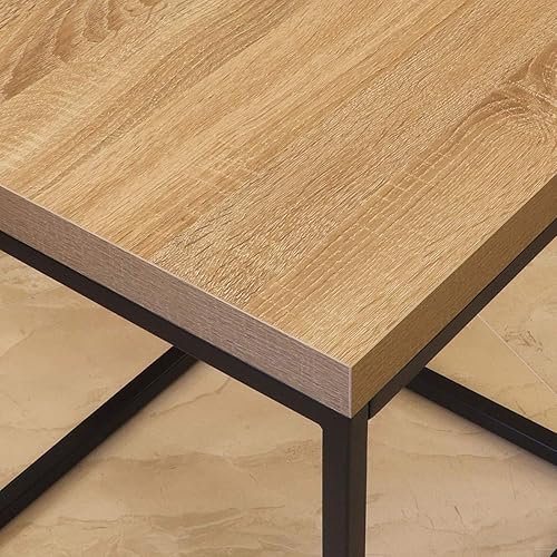 Miniatura 41 de CENSI Mesa auxiliar cuadrada moderna, mesa auxiliar de 18 pulgadas para sala de estar, parte superior de madera extra gruesa de 1.6 pulgadas y marco
