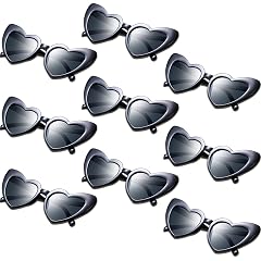 Frienda 9 Pairs Heart Shaped Sunglasses Cat Eye Shaped Vintage Sunglasses for Women Bridesmaid Wedding Valentine Favors