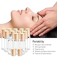 Vista 39 de PrettyCare Paquete de 60 botellas de rodillo de aceite esencial de 0.3 fl oz con bola de rodillo de acero inoxidable – a granel recargable a prueba