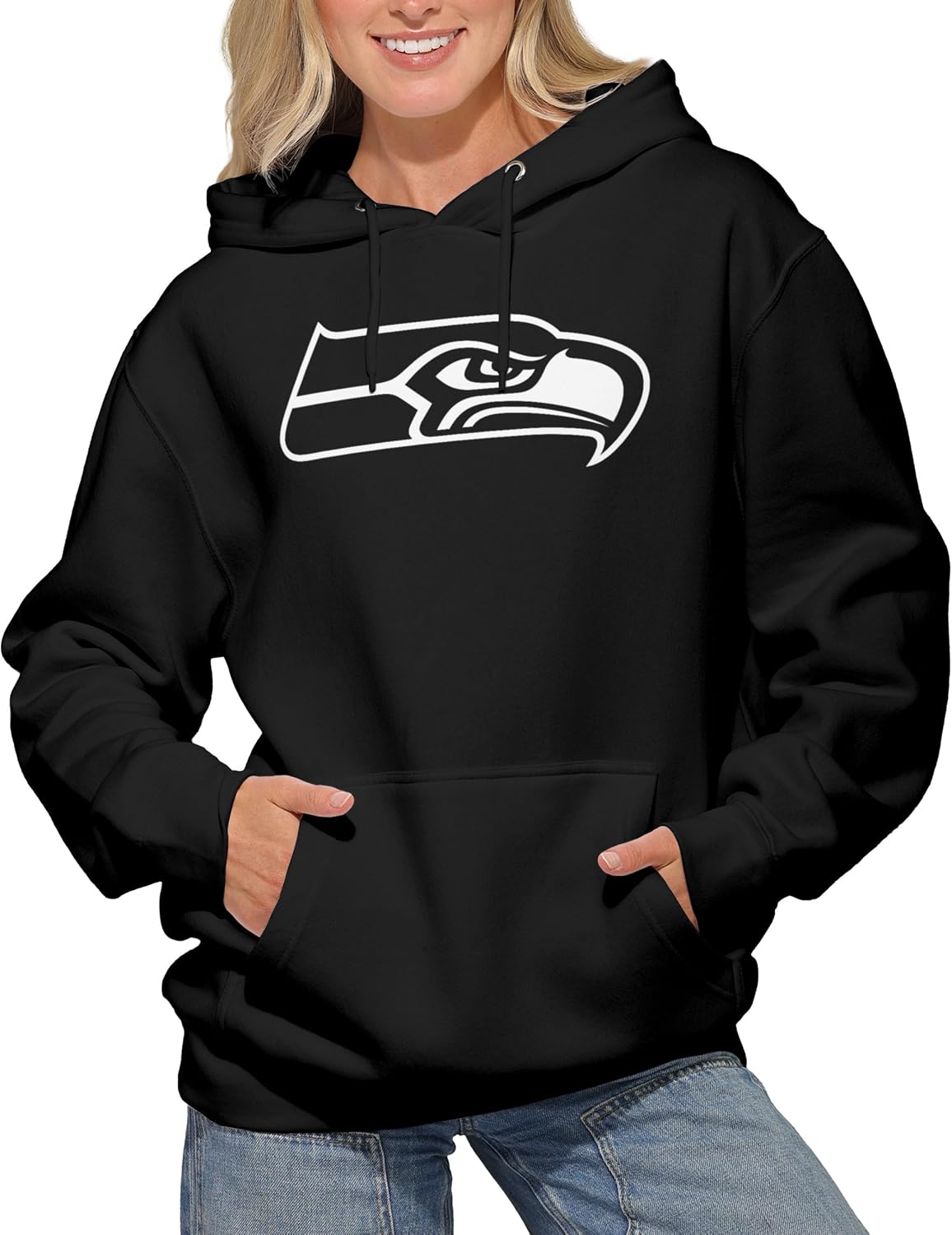 FOCO NFL White Primary Team Logo Hoodie Sweatshirt