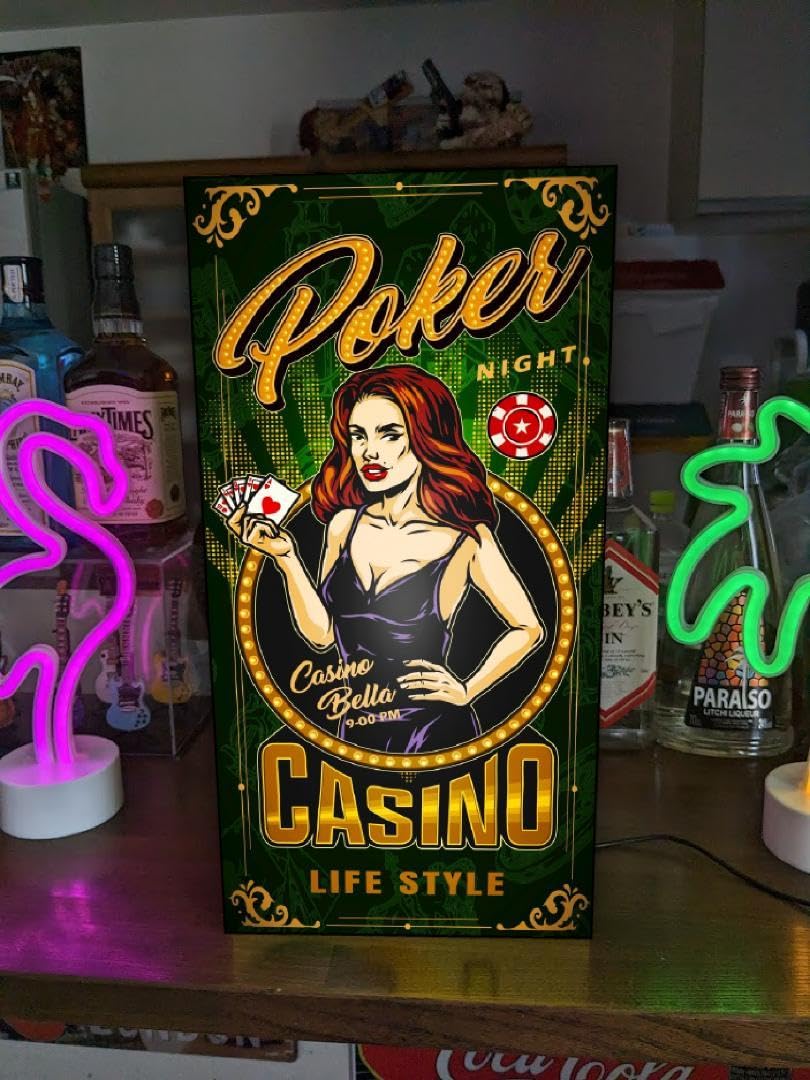 【Lサイズ】ポーカー カジノ カードゲーム 照明 看板 置物 雑貨 ライトBOX Amazon.co.jp: Lサイズポーカー カジノ カードゲーム 照明 看板 置物